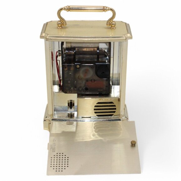 Vintage Bulova Westminster Melody Gold-Tone Mantel Clock Quartz With Handle - Picture 7 of 7